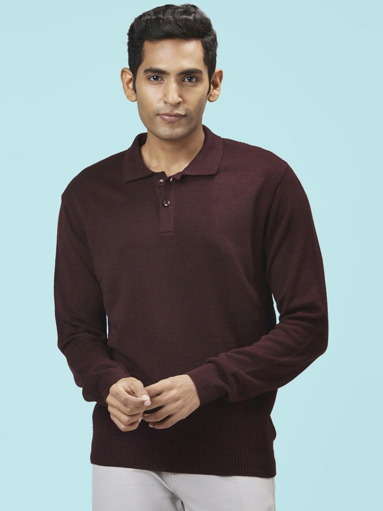 Byford by Pantaloons Wine Regular Fit Sweater