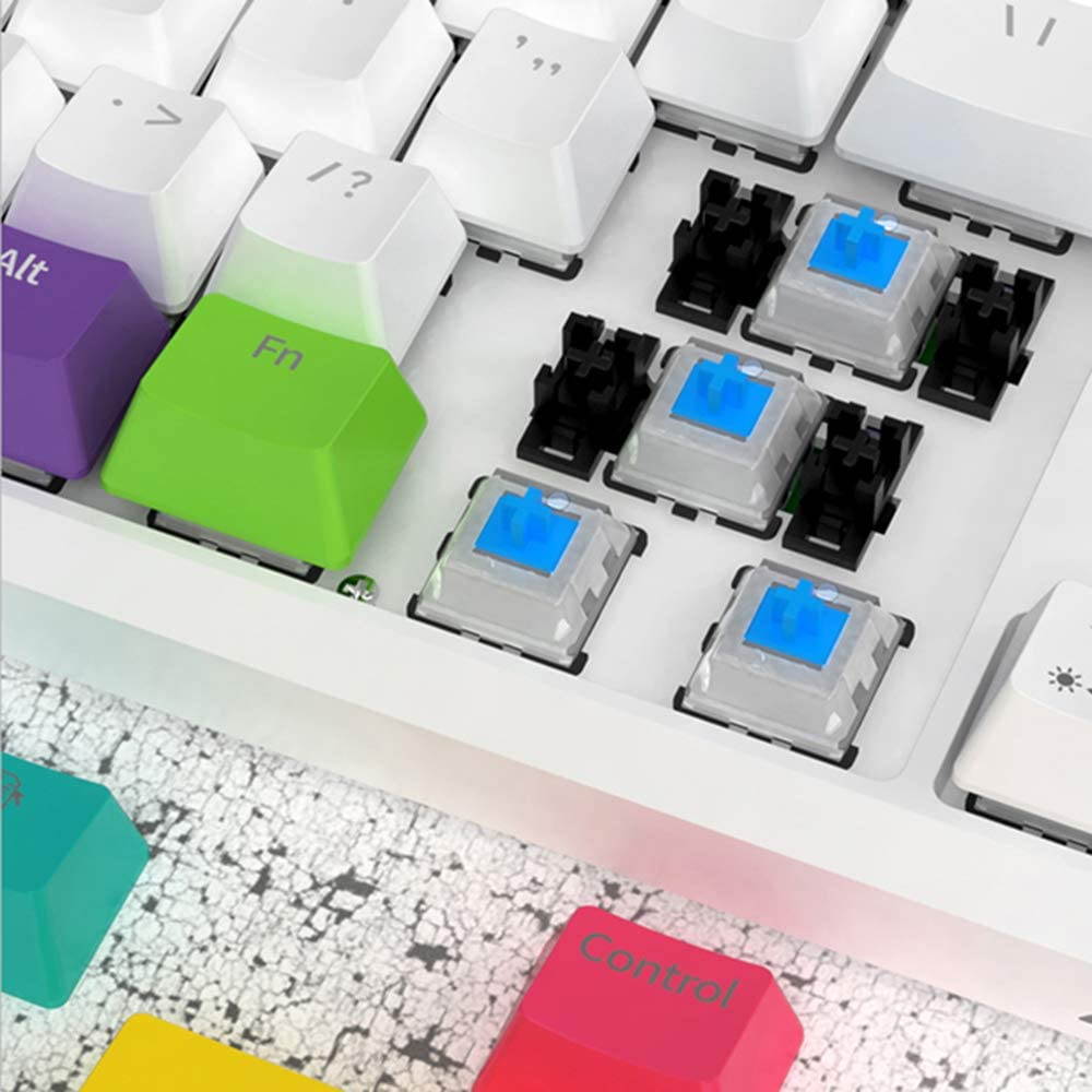 A-jazz K870T Wired and Bluetooth Wireless Dual-mode Connectivity RGB Backlit TKL Mechanical Keyboard(Red switch)