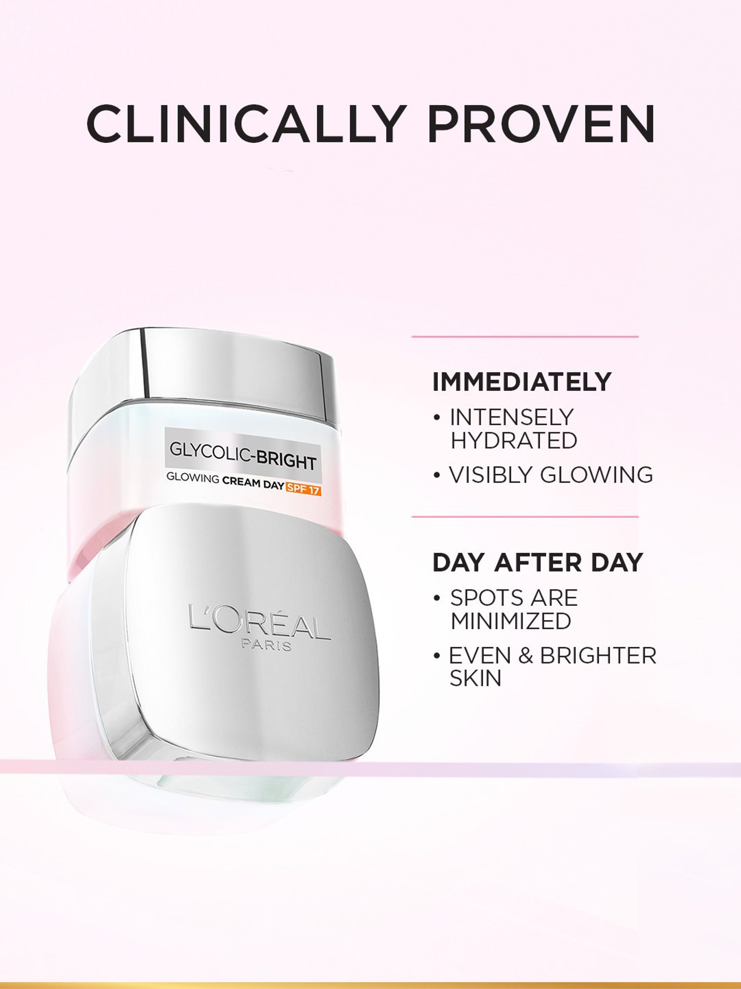 L'Oreal Paris Glycolic Bright Day Cream with SPF 17 - 50 ml