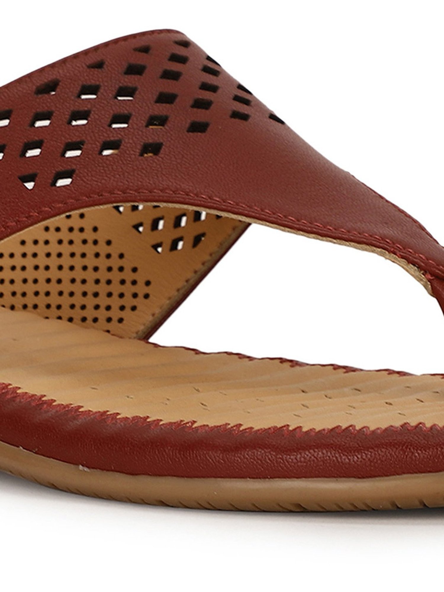 Scholl by Bata Women's Maroon Thong Wedges