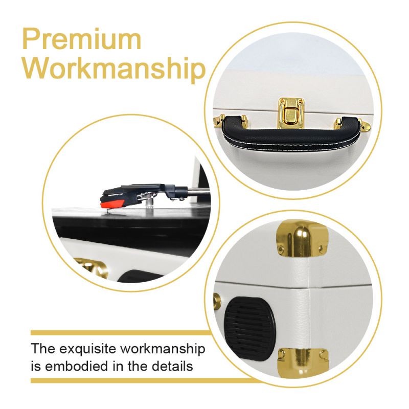 LP&No.1 Suitcase Bluetooth Turntable with Stereo Speaker,3 Speeds Vinyl Record Player Turquoise