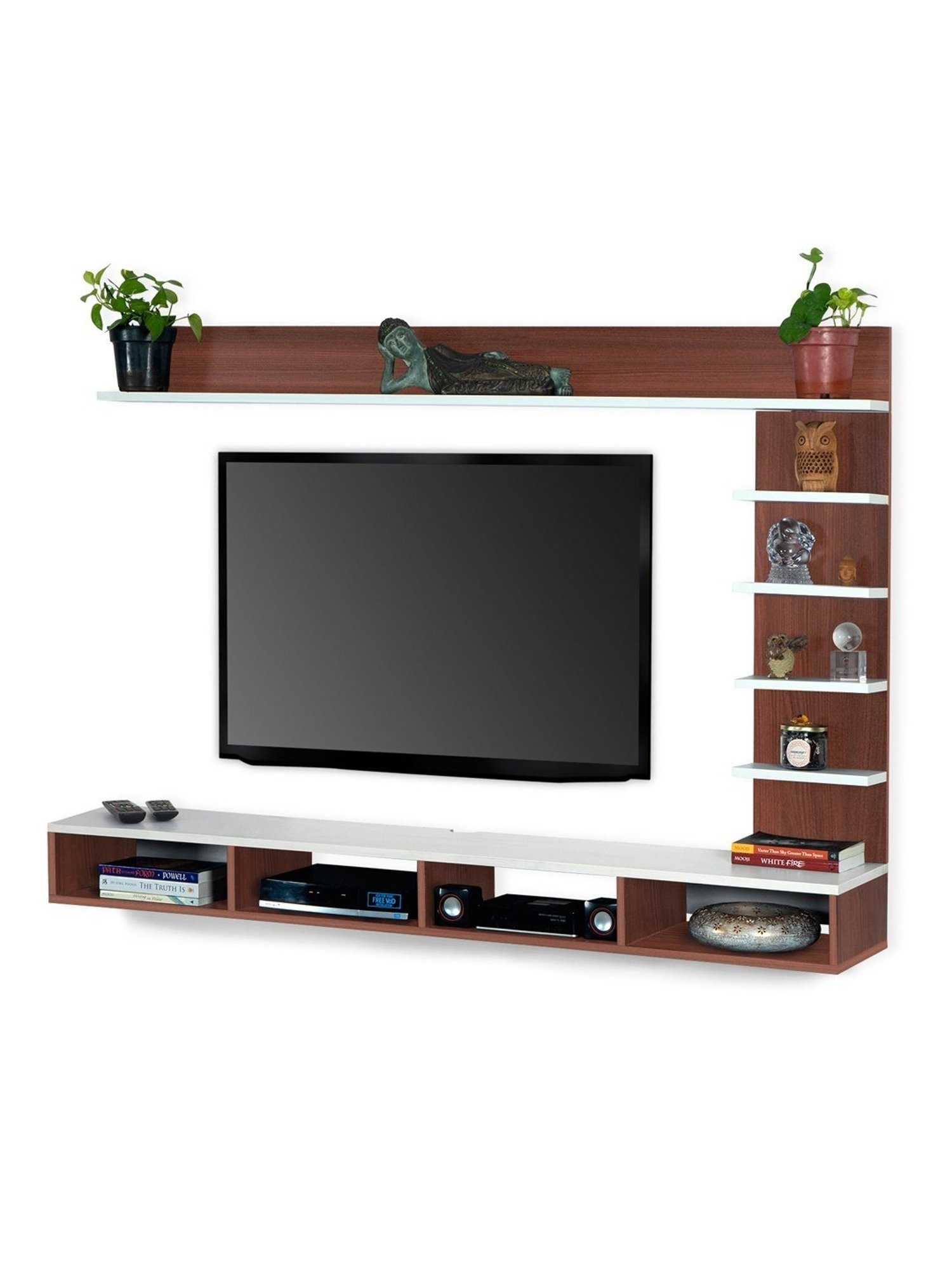 Delite Kom Flex Flowery Wenge & Acacia Dark Engineered Wood TV Entertainment Unit