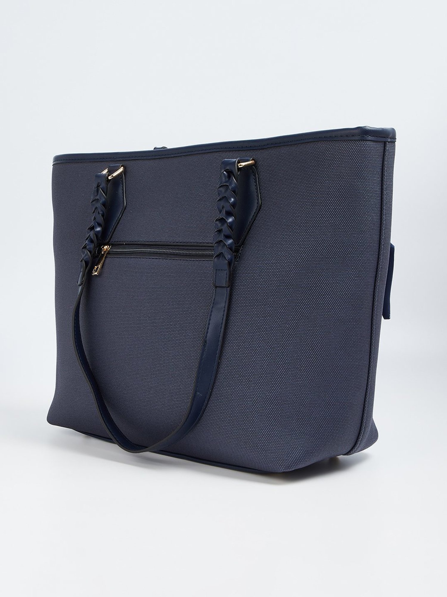 Code by Lifestyle Navy Textured Tote Bag