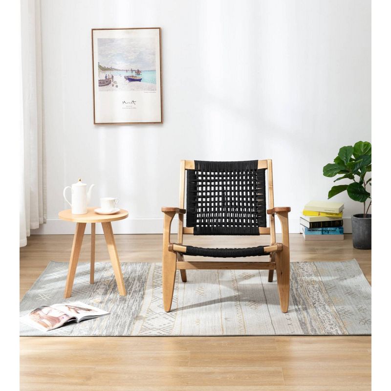 Harrison Woven Armchair Black & Oak - Boraam