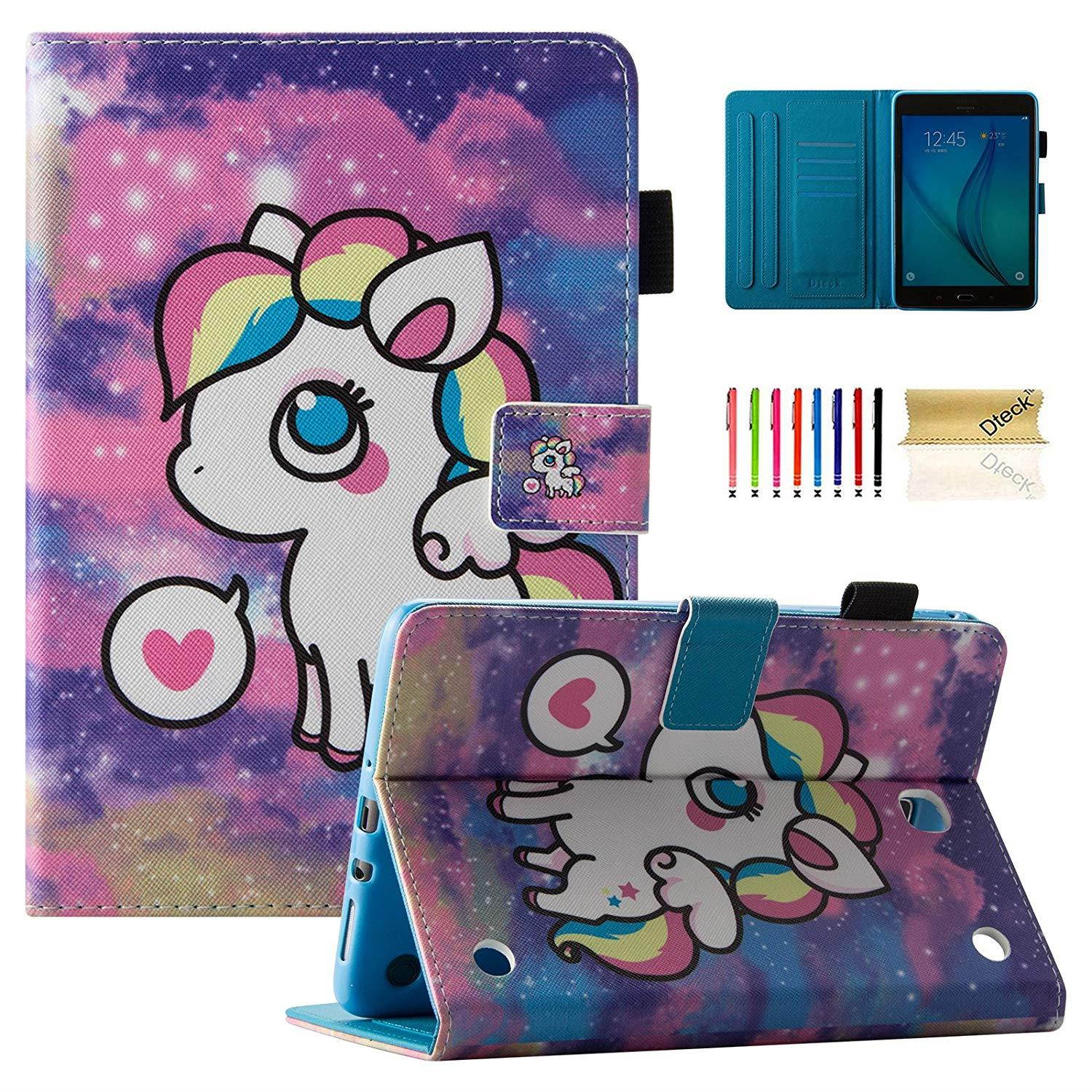 SM-T350 Case, Galaxy Tab A 8.0 2015 Case, Dteck PU Leather Smart Wallet Case with [Auto Sleep/Wake] Cute Flip Folio Magnetic Stand Cover for Samsung Galaxy Tab A 8 Inch 2015 Release-Little Pony