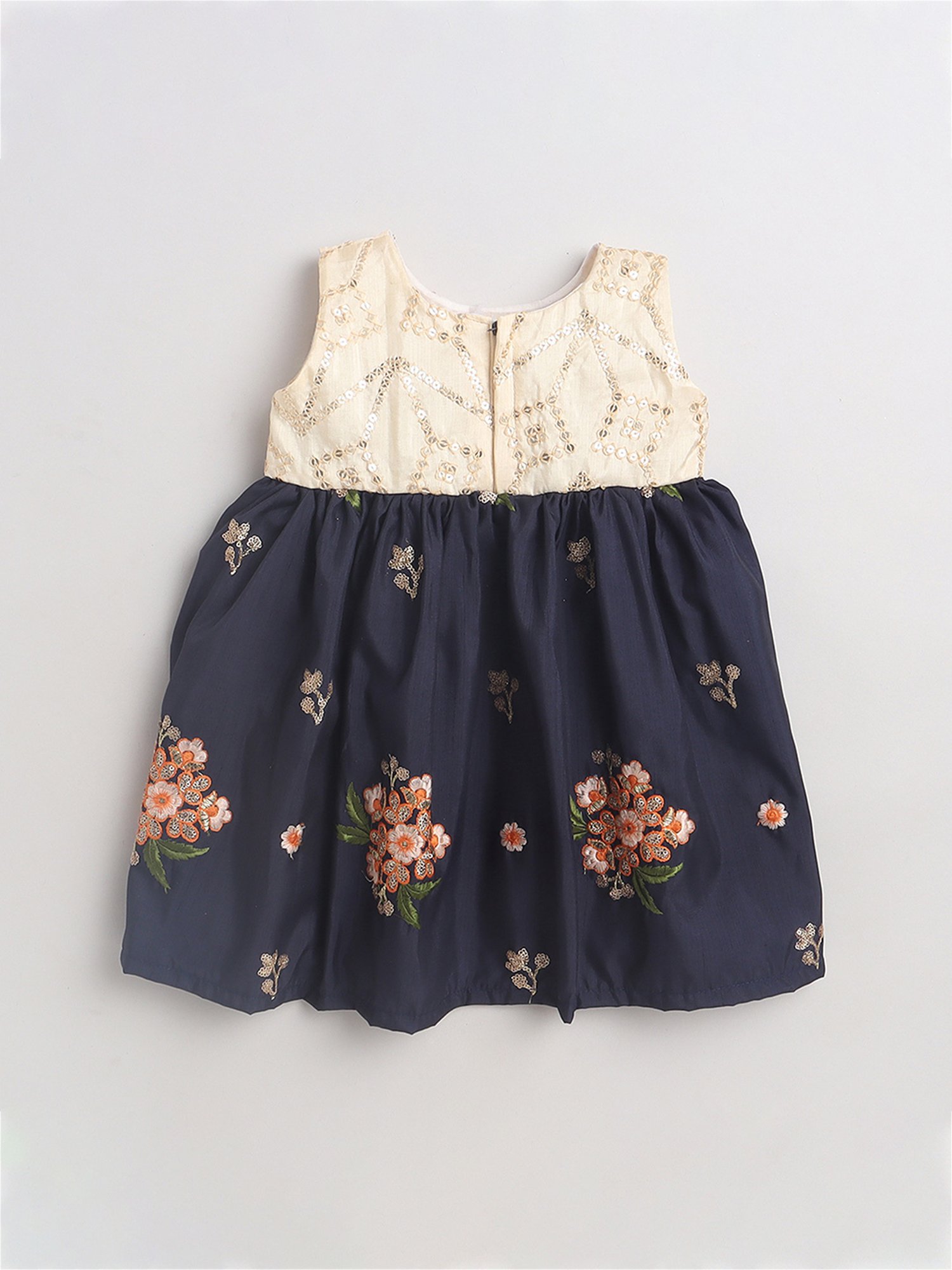 Pink Chick Kids Navy Solid Party Gowns