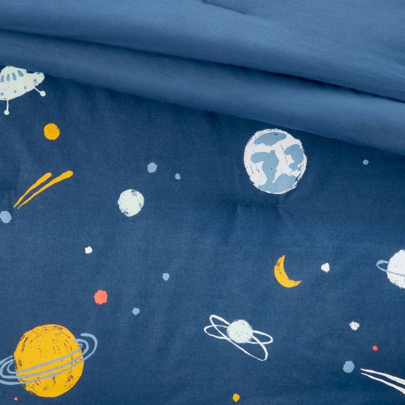 Toddler Space Cotton Comforter Set Navy - Pillowfort™
