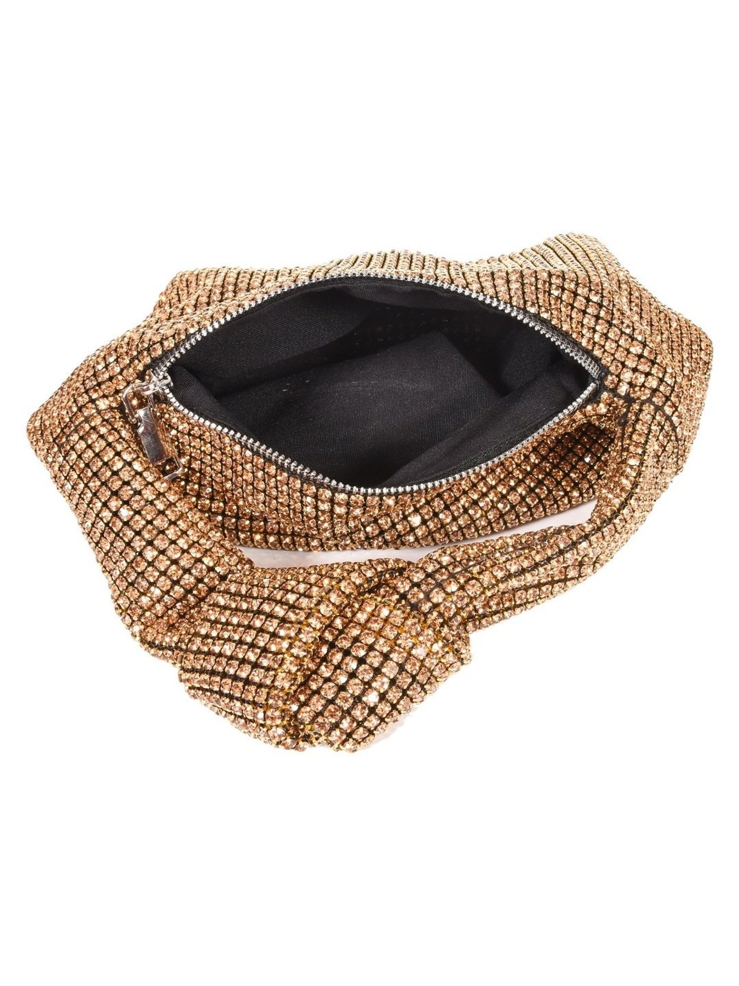 SASSORA RIM Gold Leather Embellished small Handbag