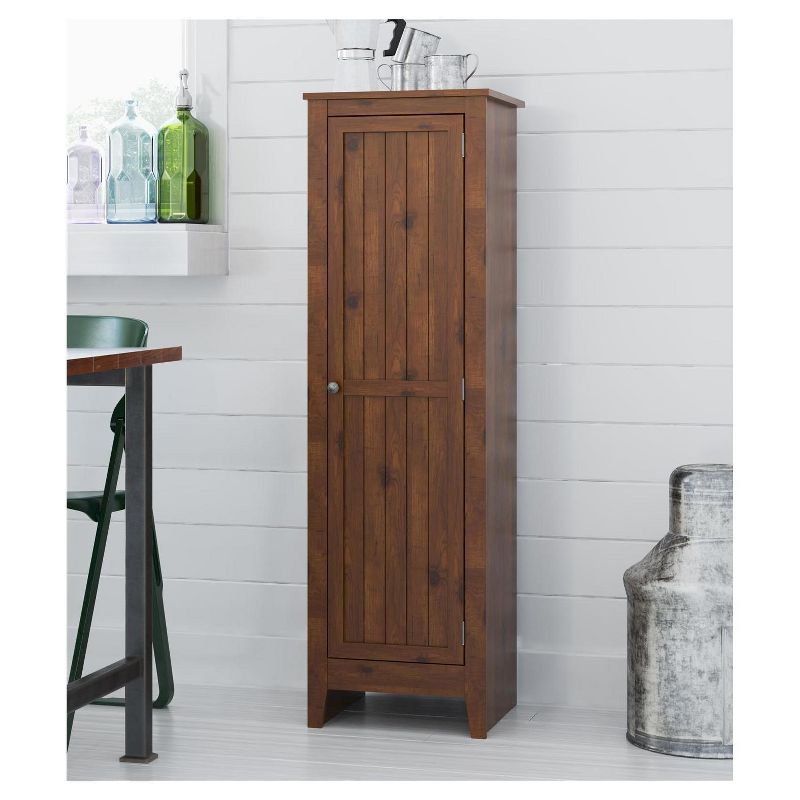 Hagar Single Door Storage Pantry Cabinet Pine - Room and Joy
