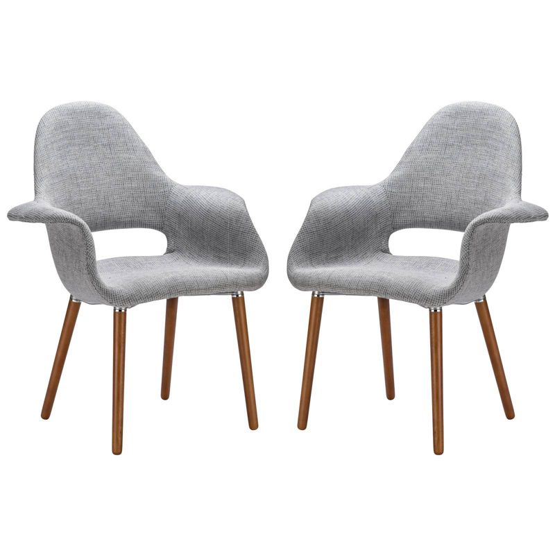 Set of 2 Jonathan Mid Century Dining Chair Light Gray - Edgemod