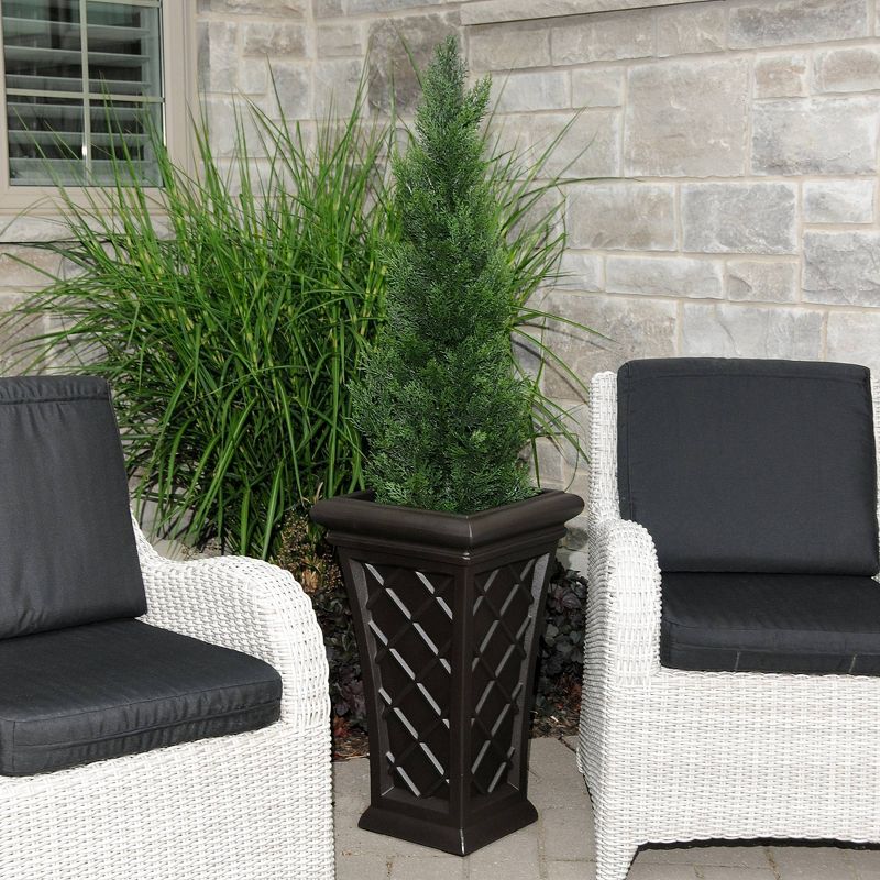 28" Square Georgian Tall Planter Espresso - Mayne