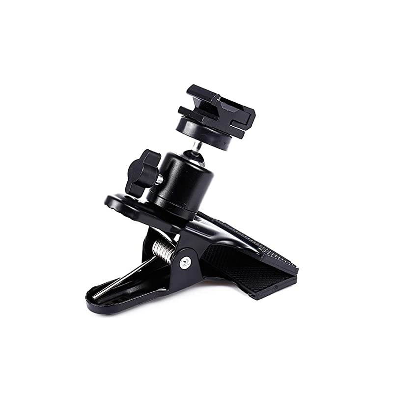 Flash Hot Shoe Heavy Duty Clip Clamp Flash Reflector Holder Mount with 360&deg; Swivel Ball Head Standard 14quot Screw for Light Stand Bracket DSLR Camera Flash Speedlite Tripod2Pack
