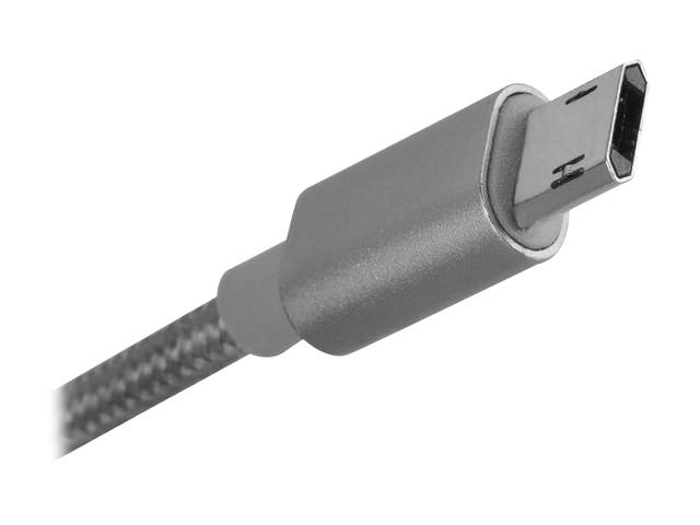 SilverStone Technology Micro USB Cable for Most Smartphones / LG / Samsung / Reversible USB-A / Reversible Micro USB-B / 1000MM - Charcoal Gray - CPU01C