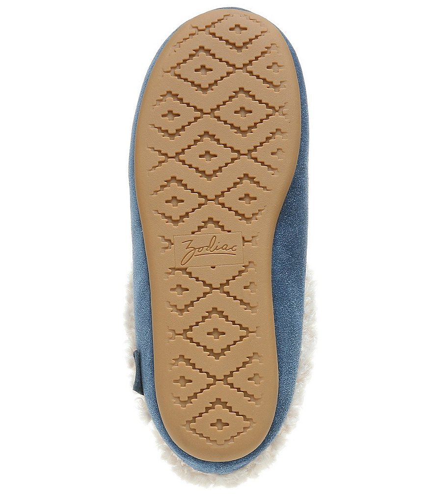 Zodiac Paloma Suede Faux Shearling Lined Slippers