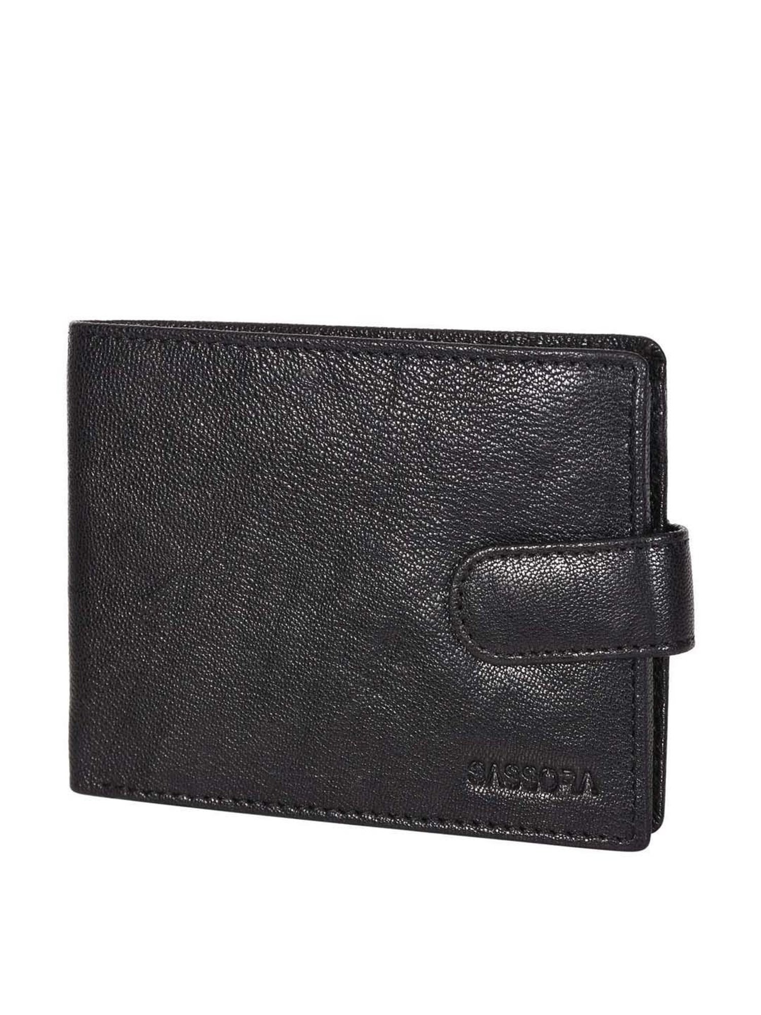SASSORA Black Casual Leather Rfid Bi-Fold Wallet for Men