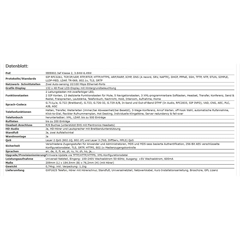 GXP1625 Small to Medium Business HD IP Phone with POE VoIP Phone and Device Black