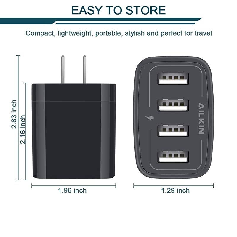 Wall Charger USB Charger Adapter  48A 4Multi Port Fast Charging Station Power Base Block Plug Cube Brick for Phone 11Pro MaxXRXS MAX87 Plus Samsung A10eNote 10+S10 Kindle Fire USB Plug