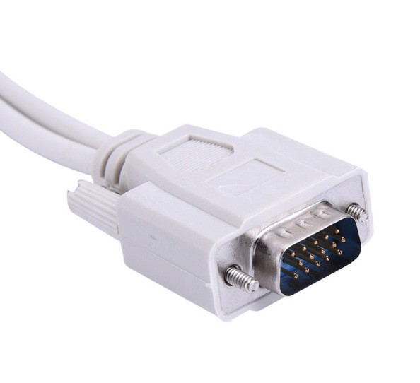 1 TO 2 VGA SVGA Monitor Y Cable 15 PIN-White