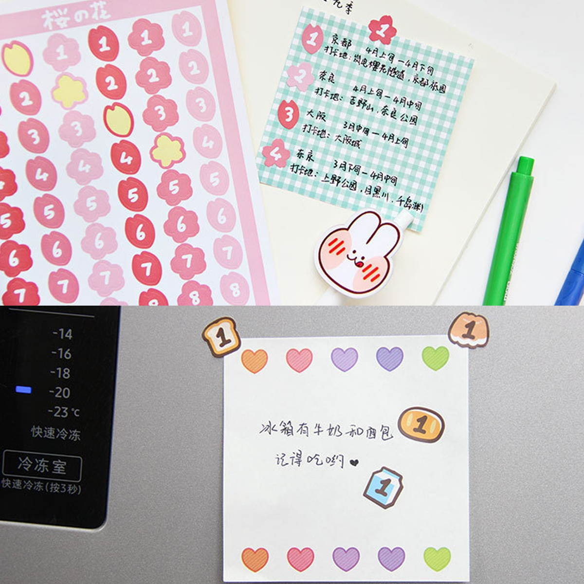 Lovely Cartoon Pattern Sticker Simple Color Gradient Round Sealing Sticker Decoration Sticker for DIY Decoration Journals Scrapbooks