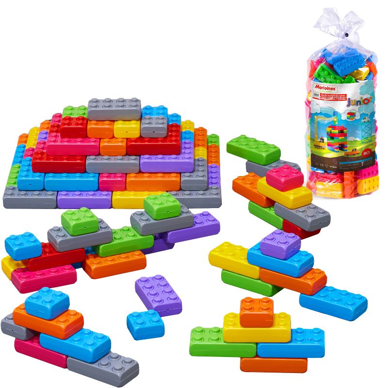 ECR4Kids Big Building Bricks - Sensory Toddler Toy - 110 Piece