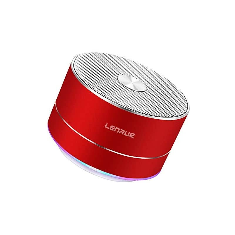 Portable Wireless Bluetooth Speaker with BuiltinMicHandsfree CallAUX LineTF CardHD Sound and Bass for iPhone Ipad Android Smartphone and More Red