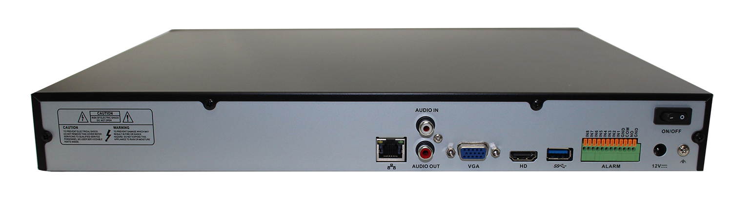 GW7816N Full HD 4K 8MP 16 CH H.265/H.264 NVR, HDMI Up to 4K Output, Support All ONVIF Brand Name Up to 12 Megapixel IP Cameras, Easy Install Hard Drive Pull-N-Fit From Front Panel, Smart Digital Zoom