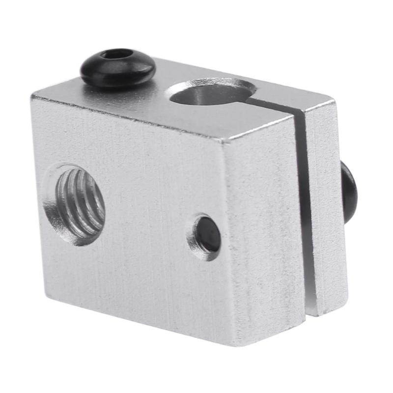 3D Printer Accessories Extruder All-metal Oxide Blasting V6 Heating Aluminum Block for Extruder Hotend Heating 3D Printers