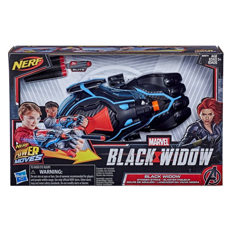 NERF Power Moves Marvel Black Widow Stinger Strike Dart-Launcher