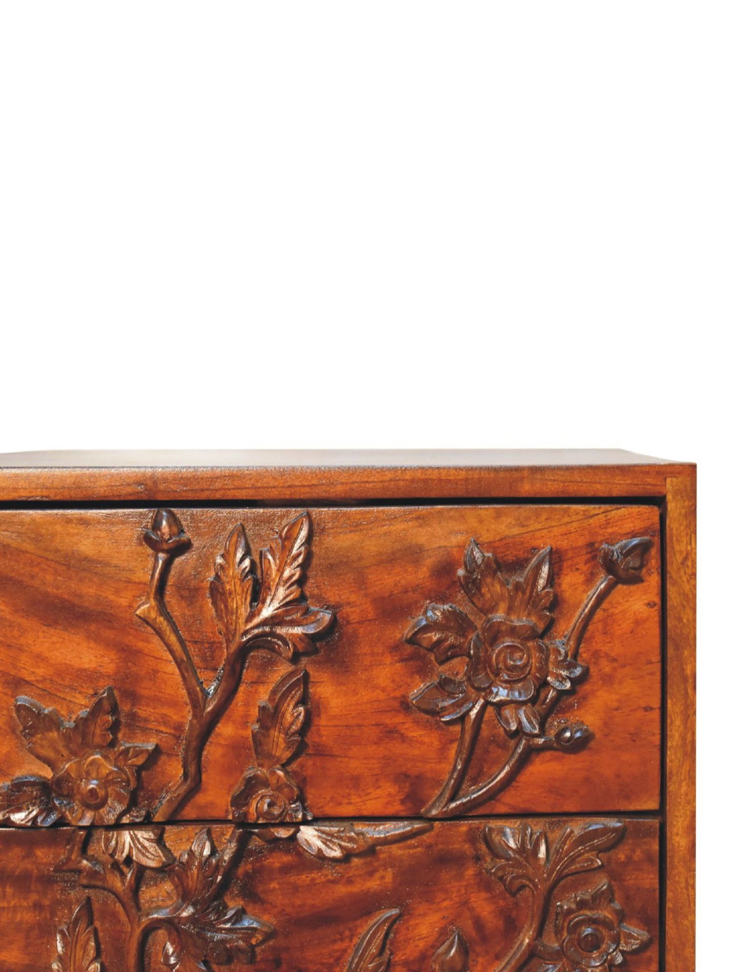 Sleepyhead Ally Teak Brown Sheesham Wood Bedside Table