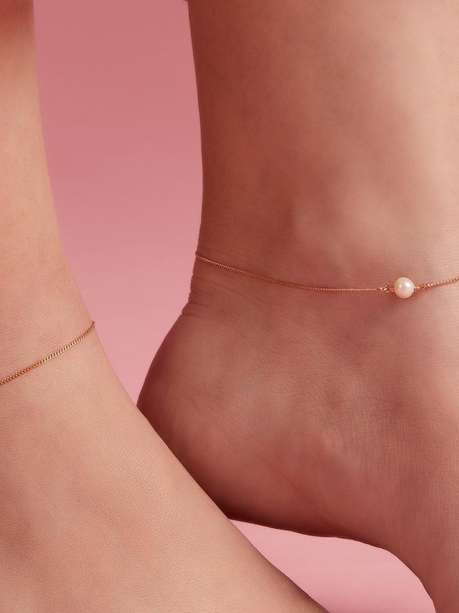 Zavya 92.5 Sterling Silver Anklet for Women (Pair of Anklets) in Gold-Plating