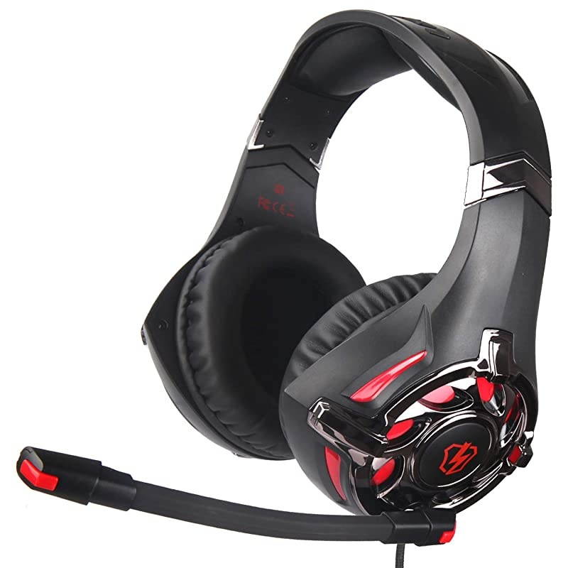 Headset Stereo Gaming Headset with Mic for PS4 PS5 One PC Mobile Switch 35mm Jack Noise Cancelling Gamer Headphones Lightweight Over Ear Headphones