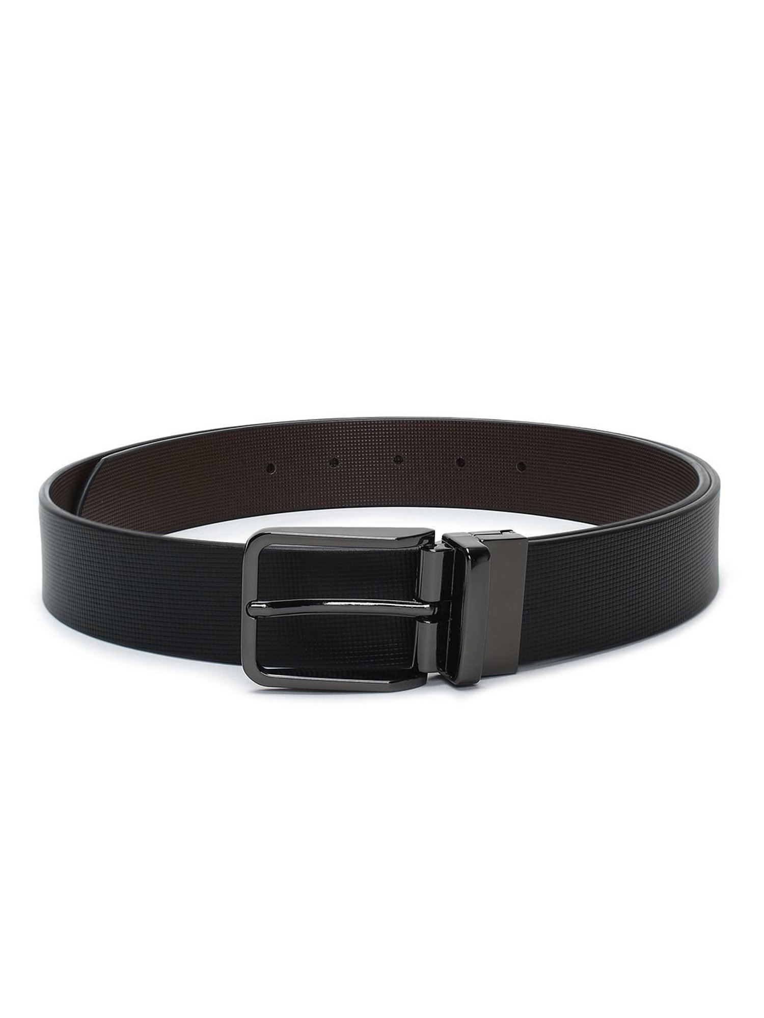 Crusset Black Leather Formal Belt for Men