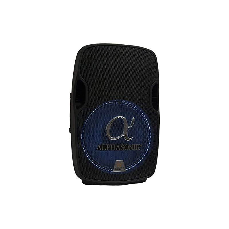 15" Portable Rechargeable Battery Powered 1500W PRO DJ Amplified Loud Speaker with 2 Wireless Microphones Echo Bluetooth USB SD Card AUX MP3 FM Radio PA System LED Ring Karaoke Tripod Stand