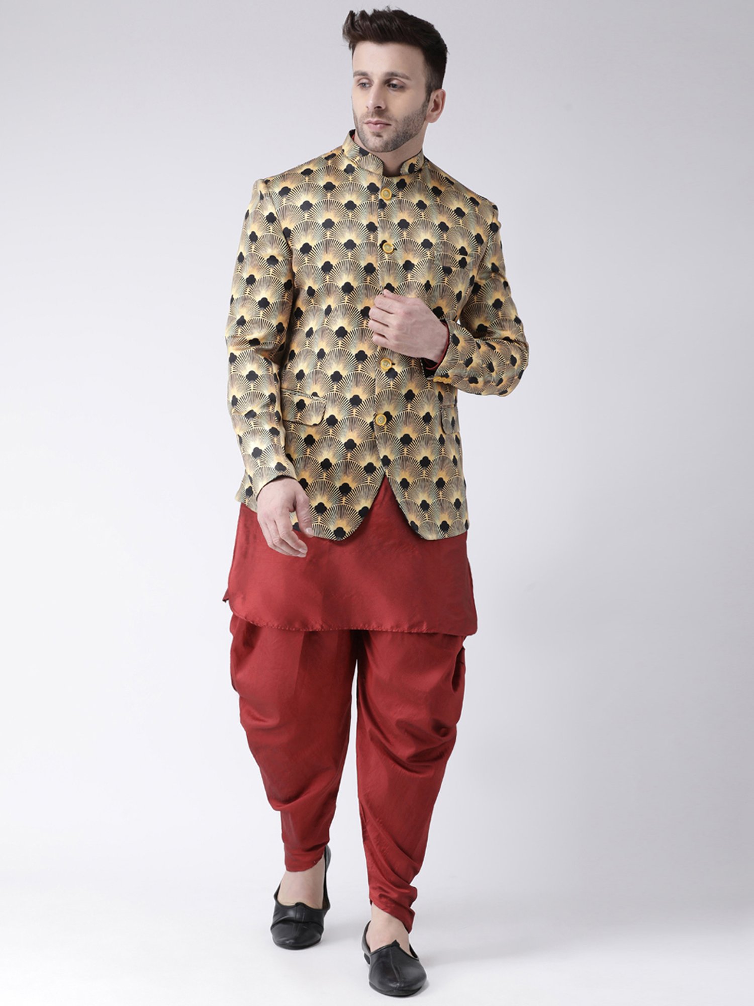 Hangup Cream Regular Fit Ethnic Blazer