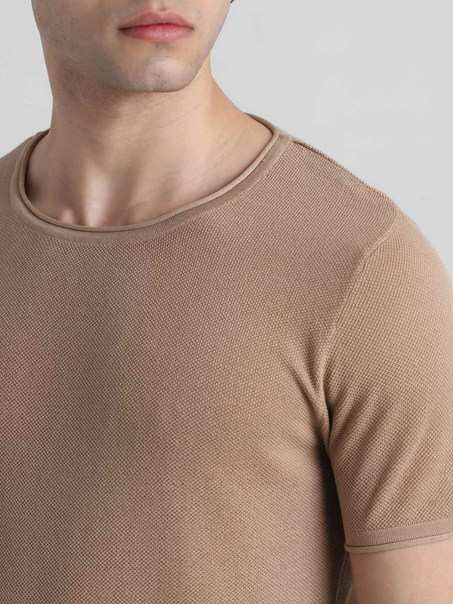 Jack & Jones Warm Sand Cotton Slim Fit Sweater