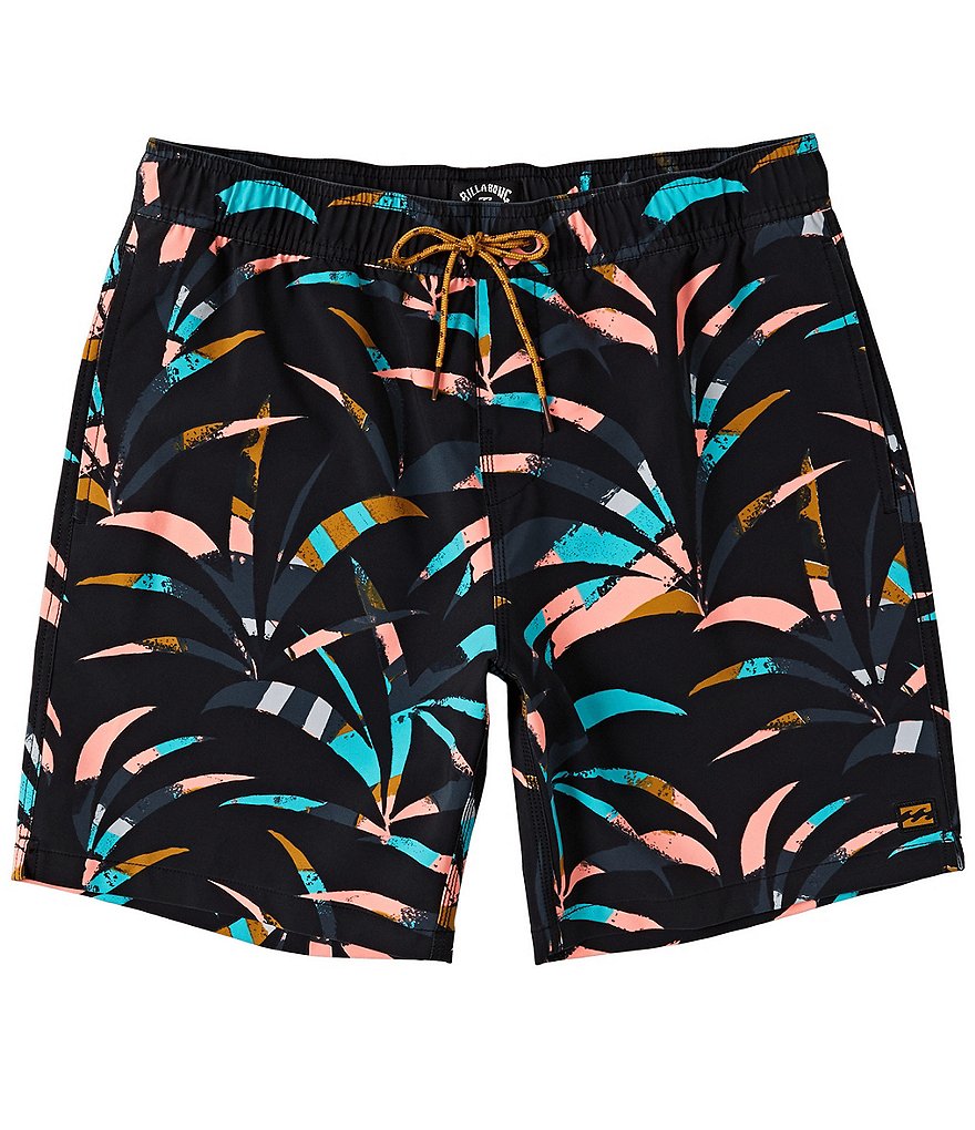 Billabong Sundays Layback Performance 17#double; Outseam Palm Print Walk Shorts