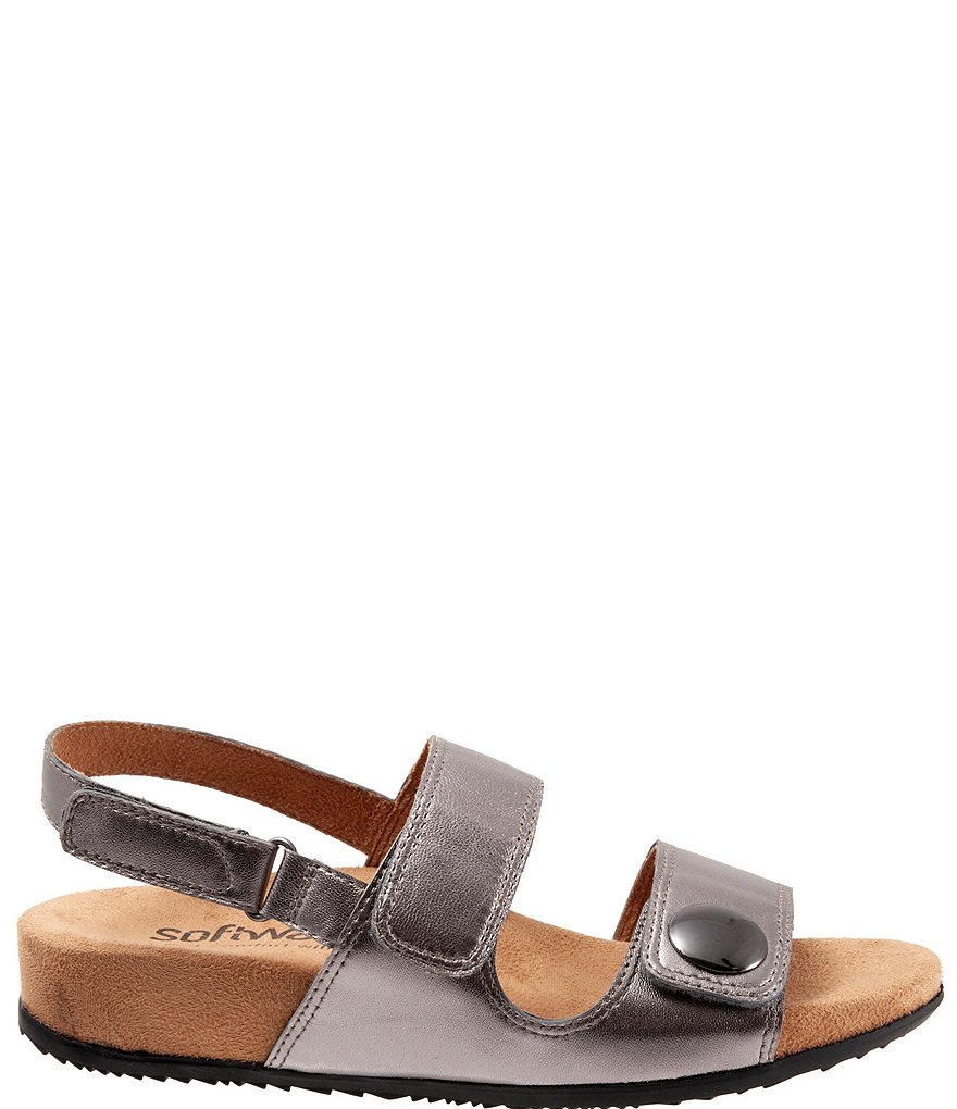 Softwalk Beatrice Adjustable Leather Wedge Sandals