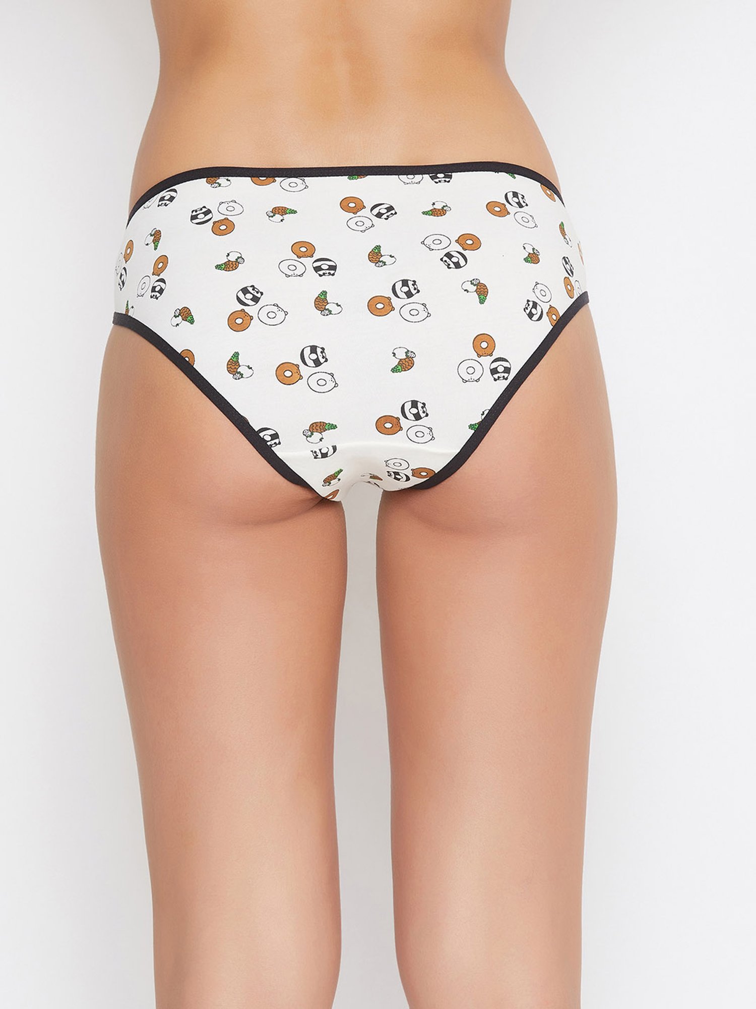 Clovia White Printed Bikini Panty