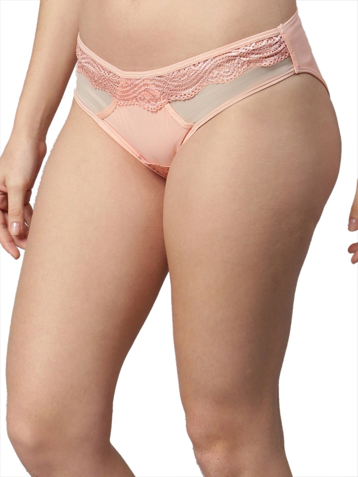 Cukoo Peach Lace Work Hipster Panties - Pack Of 3