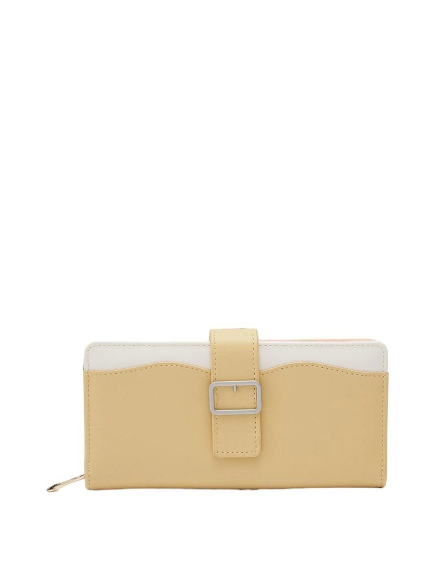 Globus Mustard Color Block Zip Around Wallet for Women