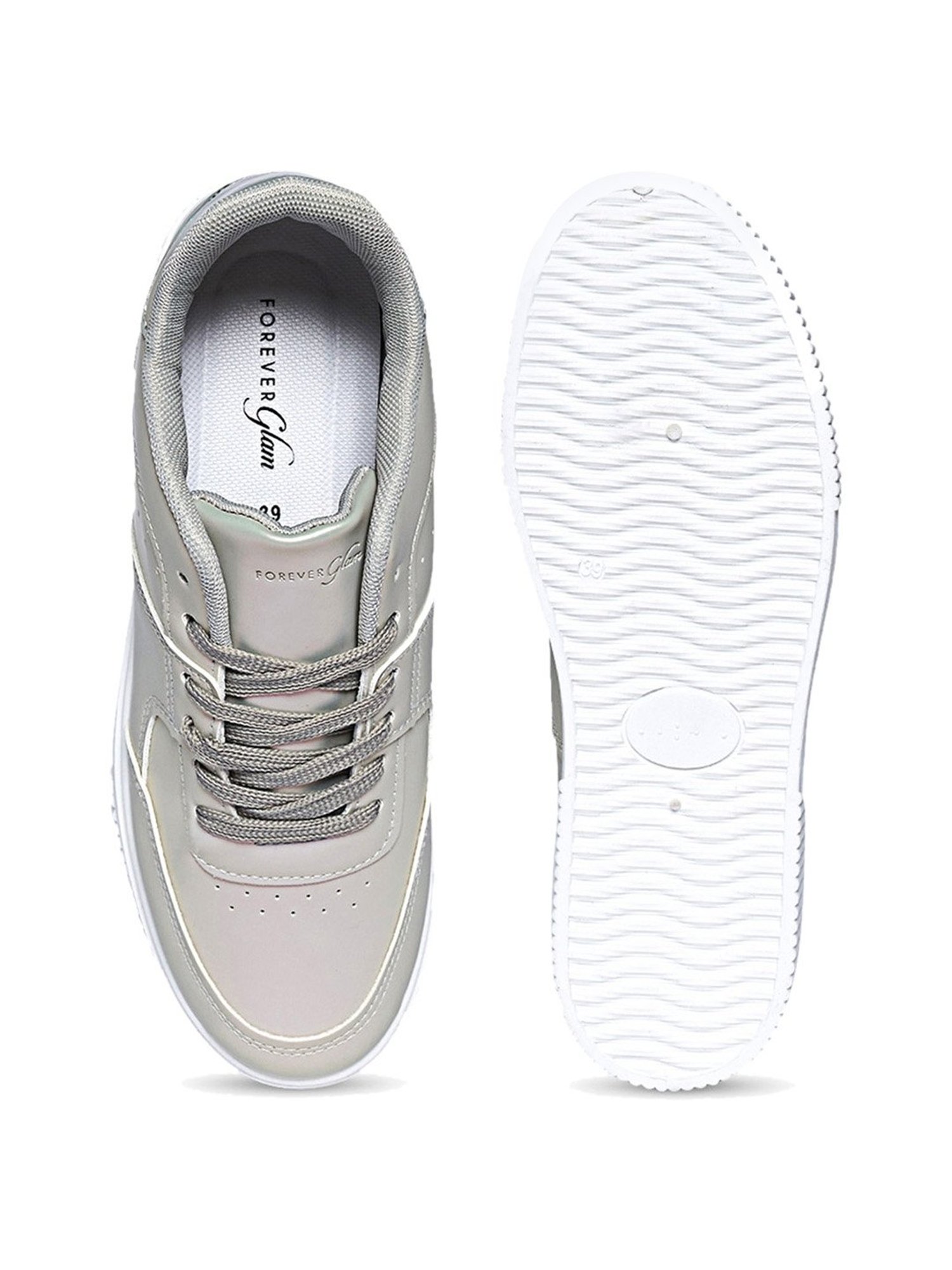 Forever Glam by Pantaloons Women's Silver Casual Sneakers