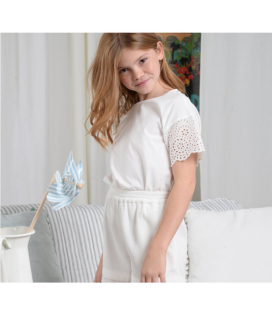 Angie Big Girls 7-14 Smocked Tie-Dye Shorts