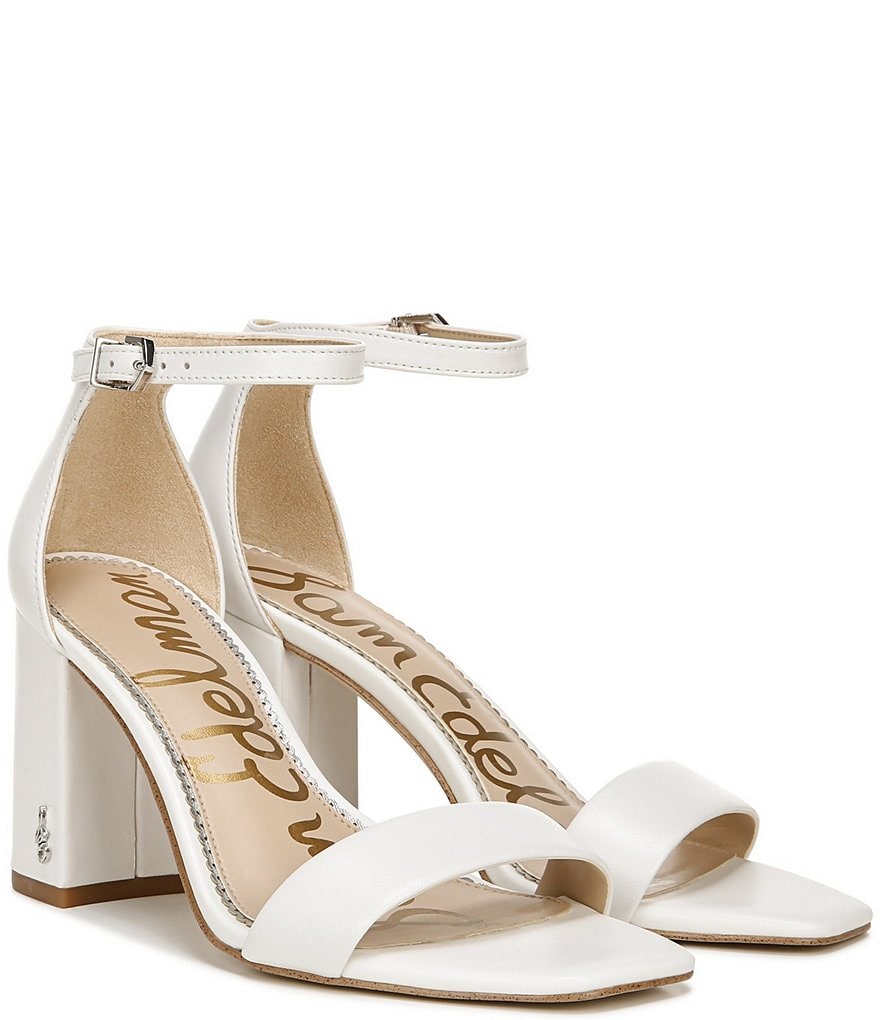 Sam Edelman Daniella Leather Block Heel Square Toe Dress Sandals