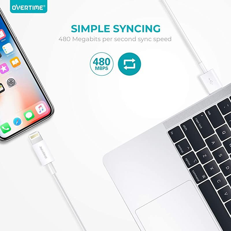 iPhone Charger and 6ft Cable  Apple MFi Certified Lightning Cable with Dual USB Wall Charger 24Amp Adapter for iPhone 11 Pro Max XS XR X 8 7 6S 6 Plus SE 5S 5C 5 AirPods iPad Silver