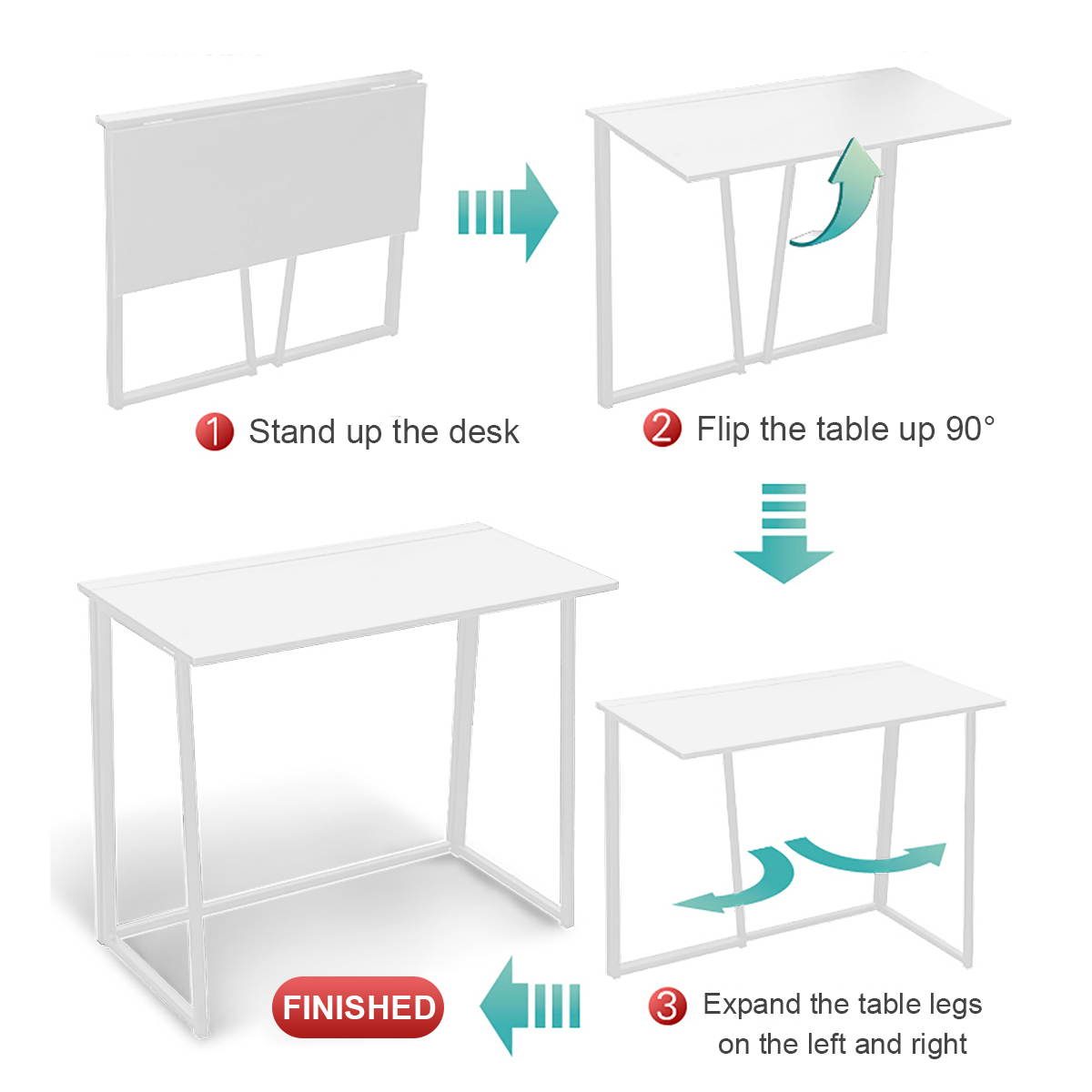 Foldable Computer Desk PC Laptop Table Study Workstation Wood Home Office 32"