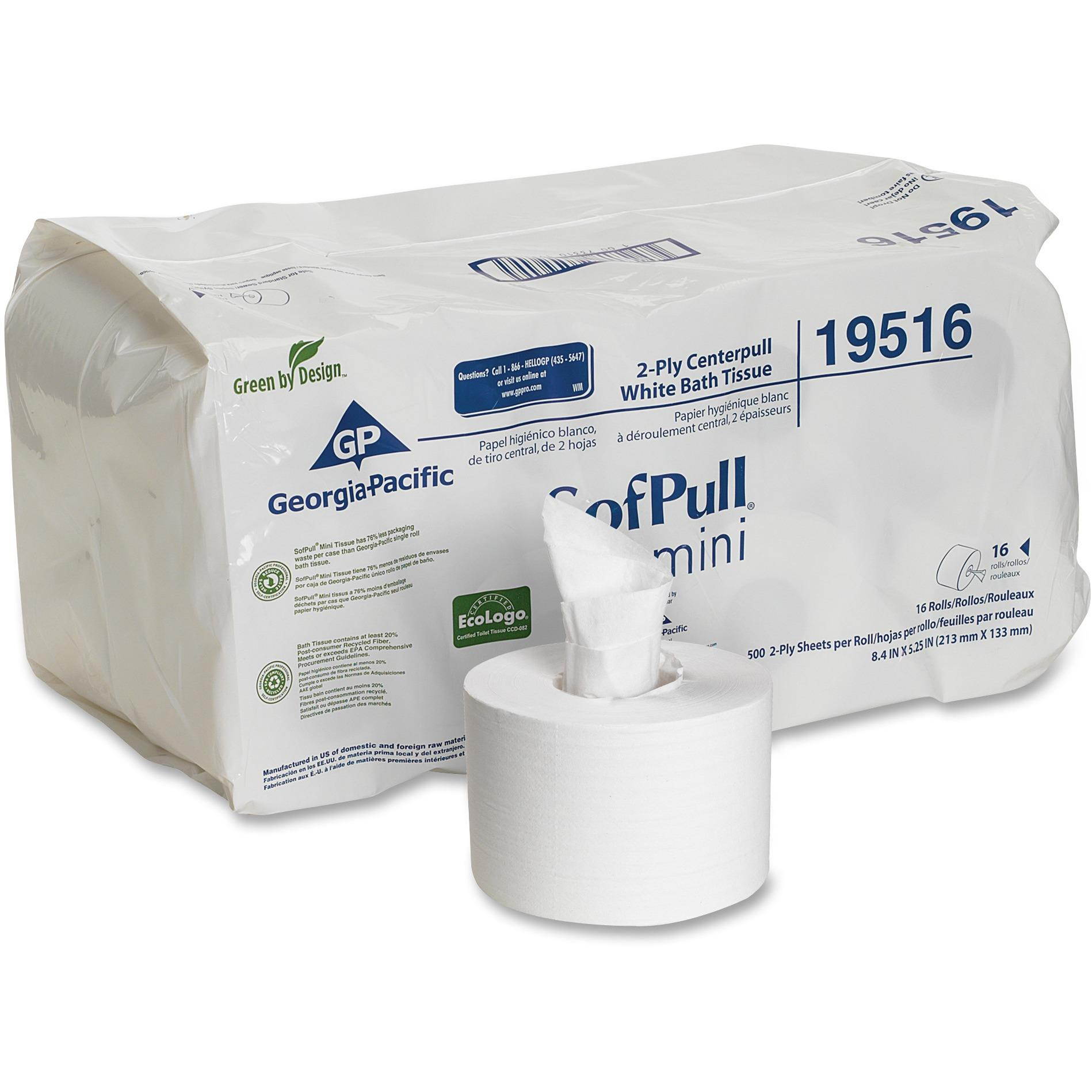 Georgia Pacific Professional SofPull Mini Centerpull Bath Tissue 5 1/4 x 8 2/5