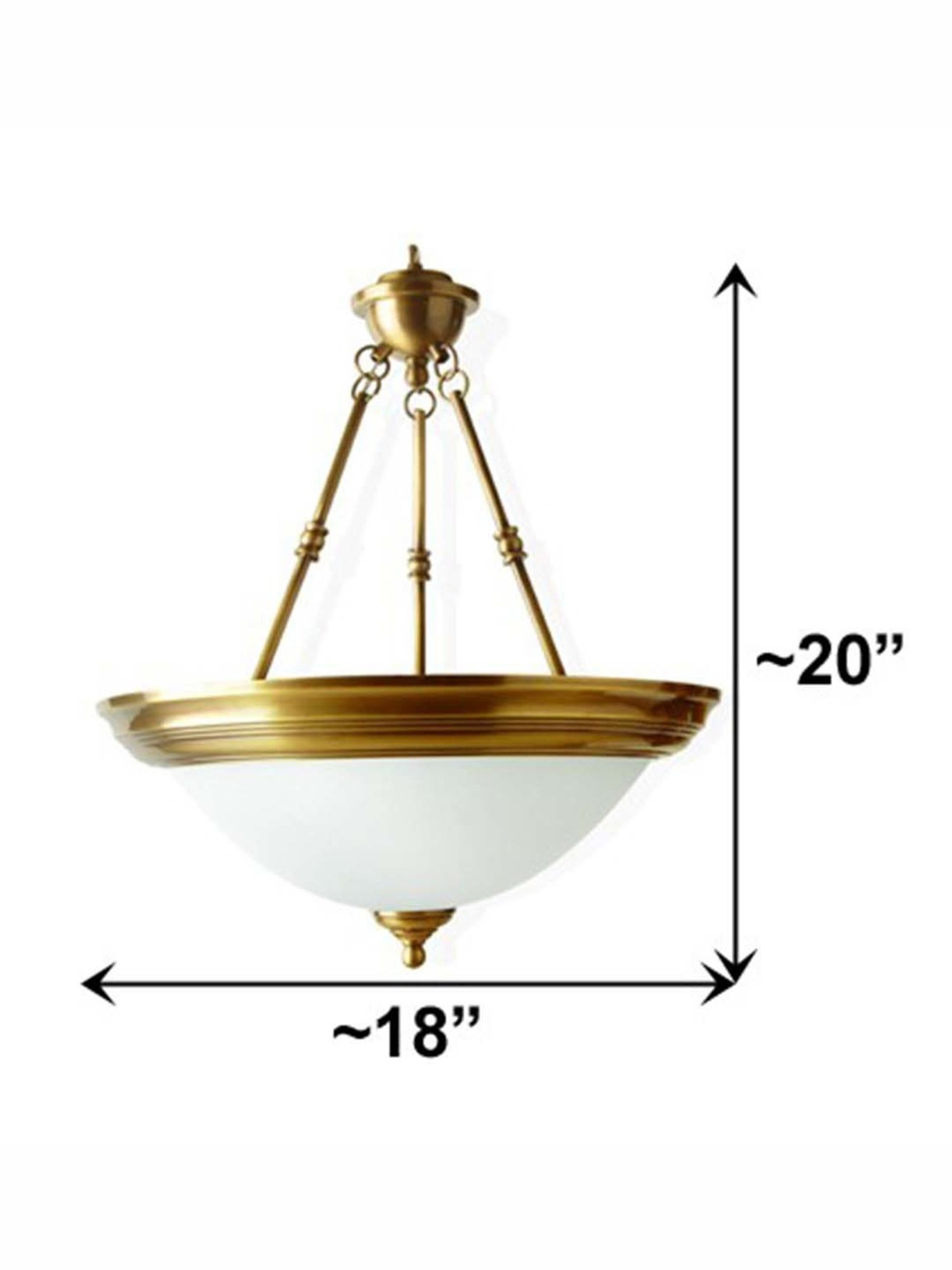 Fos Lighting 'Dish' Antique Gold & White Brass 3-In-1 Hanging Light