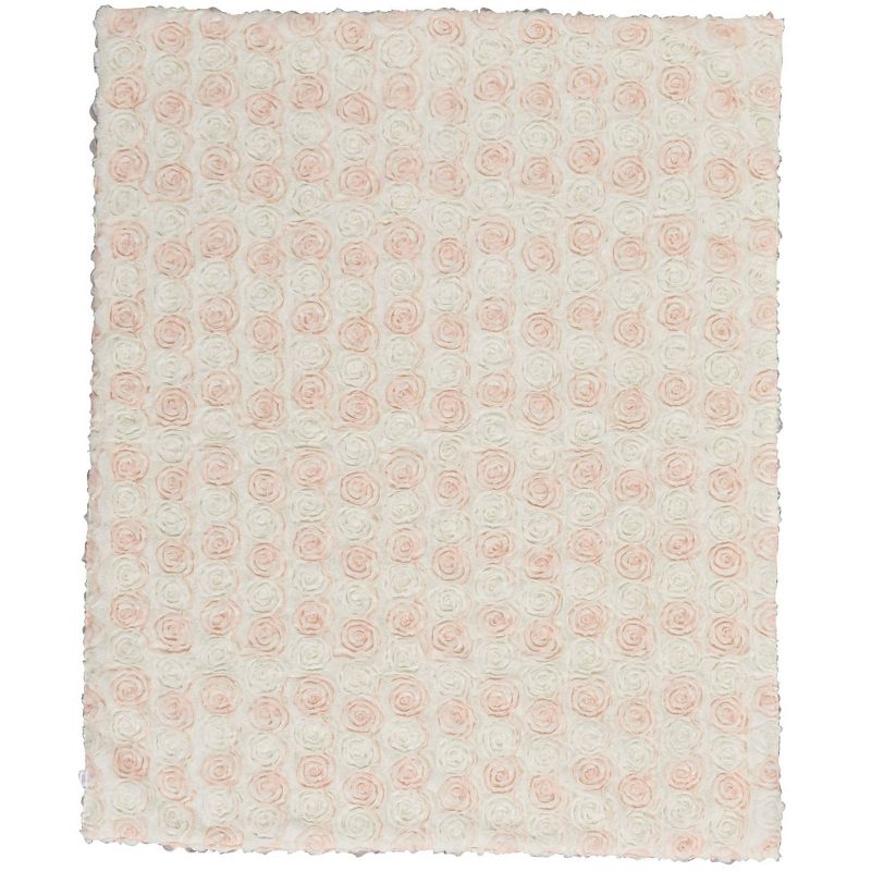 50"x60" Fur Chiffon Roses Faux Fur Throw Blanket Ivory - Mina Victory