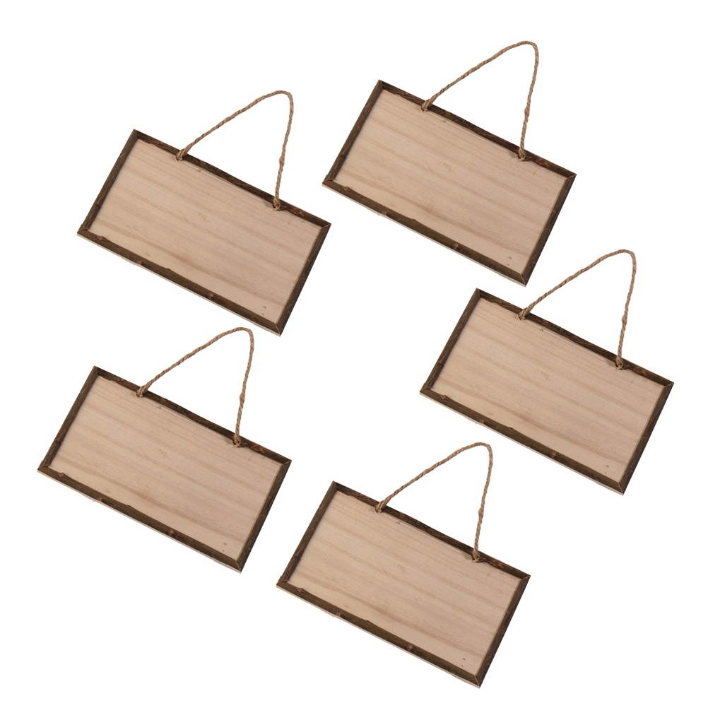 5pcs Hanging Wooden Sign Decoration Blank Instructions Wooden Plaque Party Props