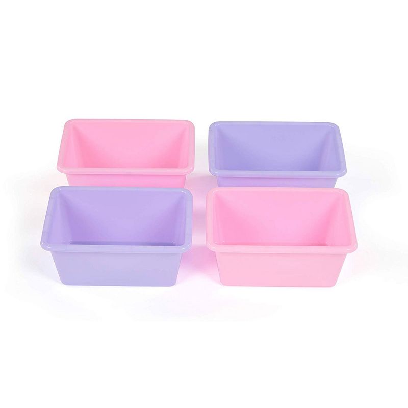 Tot Tutors SM098 Standard Plastic Storage Container Bins, Pink/Purple (Set of 8)